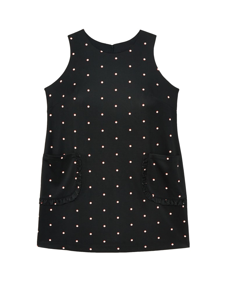 Front of plus size Payson Ruffle Pocket Scuba Dress by Betsey Johnson | Dia&Co | dia_product_style_image_id:120470